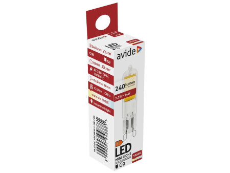 Avide LED G9 2.2W COB 300° Θερμό 3000K | ATC | 15.001.1485