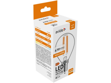 Avide LED Filament Σφαιρική 4.5W E14 Λευκό 4000K | ATC | 15.001.1726