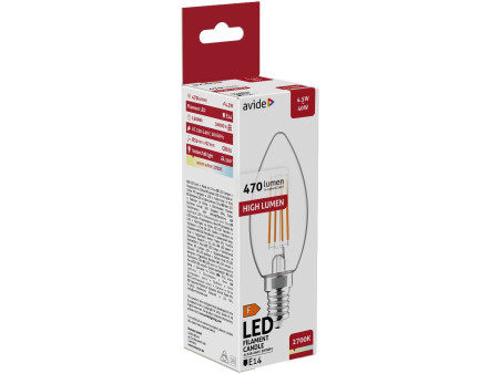 Avide LED Filament Κερί 4.5W E14 Θερμό 2700K | ATC | 15.001.1720