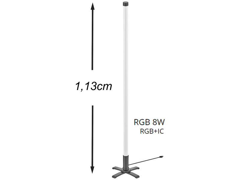 Avide LED Φωτιστικό Δαπέδου Γωνίας RGB 8W RGB+IC με Τηλεχειριστήριο | ATC | 15.001.1959