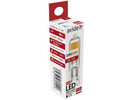 Avide LED 2W G9 COB Θερμό 3000K | ATC | 15.001.1994