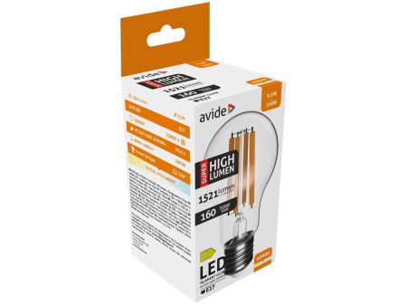 Avide LED Filament Κοινή 9.5W E27 A60 Λευκό 4000K Super Υψηλής Φωτεινότητας | ATC | 15.001.2003