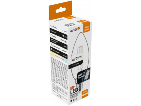 Avide LED White Filament Candle 4.5W E14 NW 4000K | ATC | 15.001.2048