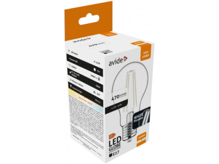 Avide LED White Filament Globe 4.5W E27 NW 4000K | ATC | 15.001.2054