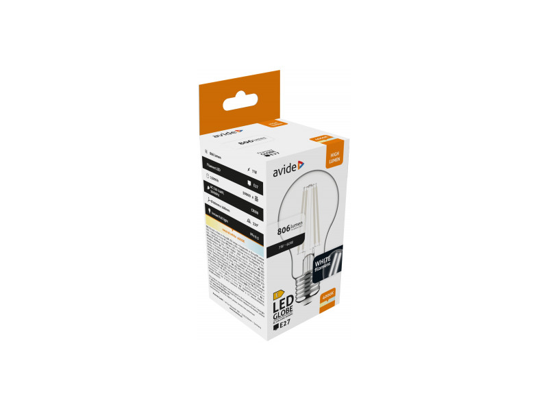 Avide LED White Filament Globe 7W E27 NW 4000K | ATC | 15.001.2055