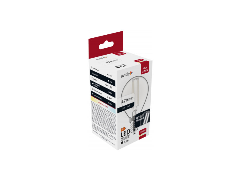 Avide LED White Filament Mini Globe 4.5W E14 WW 2700K | ATC | 15.001.2058