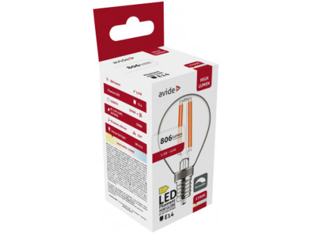 Avide LED Filament Mini Globe 5.9W E14 WW 2700K Dimmable | ATC | 15.001.2065