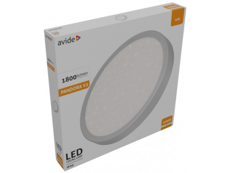 Avide LED Ceiling Lamp Oyster Pandora V2 Starry Silver 24W 380*50mm NW 4000K | ATC | 15.001.1873