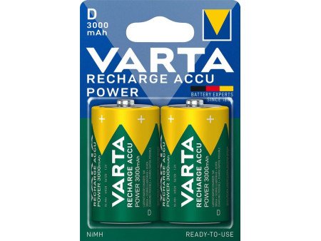 Varta Επαναφορτιζόμενη R2U D 3000mAh (2τμχ) | ATC | 01.003.0012