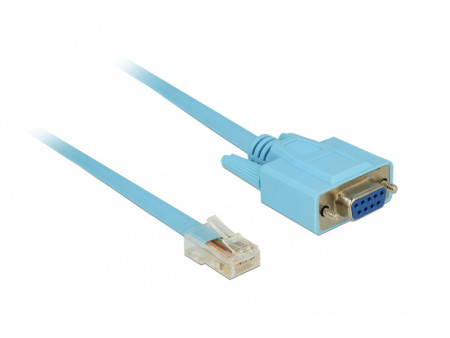 DELOCK Καλώδιο Serial RS-232 DB9 female σε RJ45 male, 1m, μπλε