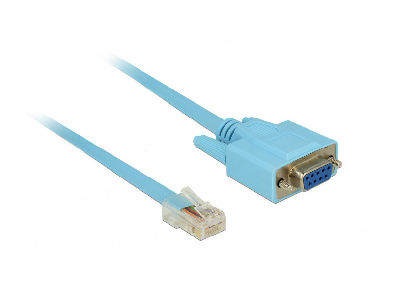 DELOCK Καλώδιο Serial RS-232 DB9 female σε RJ45 male, 1m, μπλε