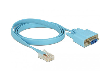 DELOCK Καλώδιο Serial RS-232 DB9 female σε RJ45 male, 1m, μπλε