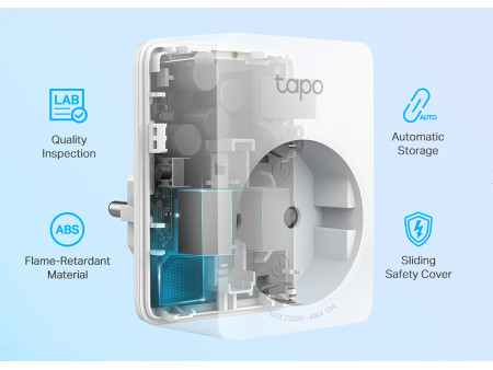 TP-LINK smart αντάπτορας ρεύματος TAPO-P100, Wi-Fi, bluetooth, Ver. 1.0