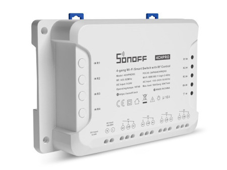 SONOFF Smart Διακόπτης 4CH PRO R3, 4 θέσεων, 40A, RF control, λευκός