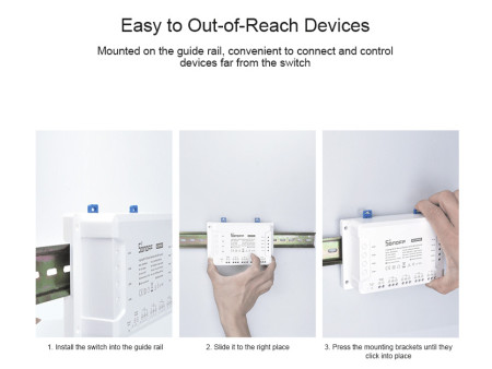 SONOFF Smart Διακόπτης 4CH PRO R3, 4 θέσεων, 40A, RF control, λευκός