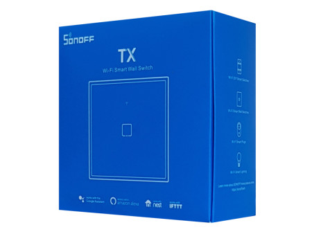 SONOFF smart διακόπτης ΤΧ-T2EU1C, αφής, Wi-Fi, μονός, λευκός