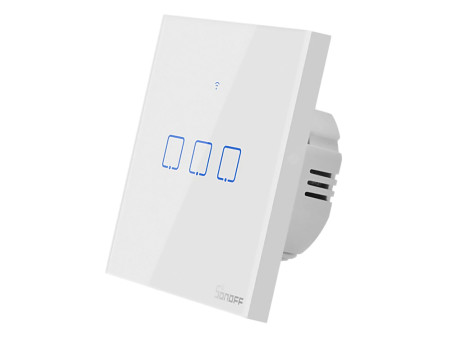 SONOFF smart διακόπτης ΤΧ-T2EU3C, αφής, Wi-Fi, τριπλός, λευκός