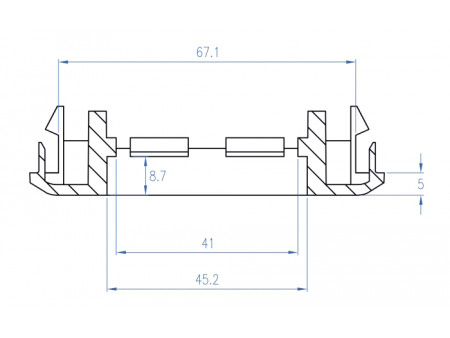 DELOCK module βάση πρίζας Easy 45 81317, 175x80mm, λευκό