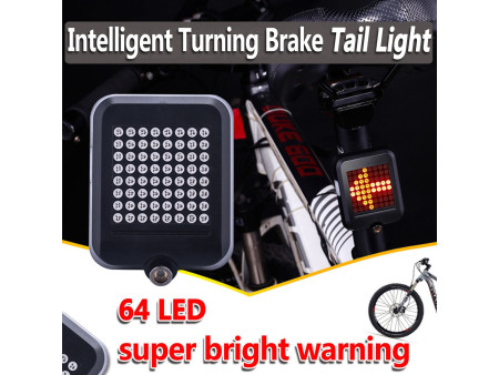 Έξυπνος οπίσθιος φωτισμός ποδηλάτου BIKE-0034, LED, μπαταρία, USB, μαύρο