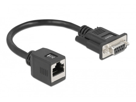 DELOCK αντάπτορας από serial DB9 RS-232 σε RJ45, μαύρος