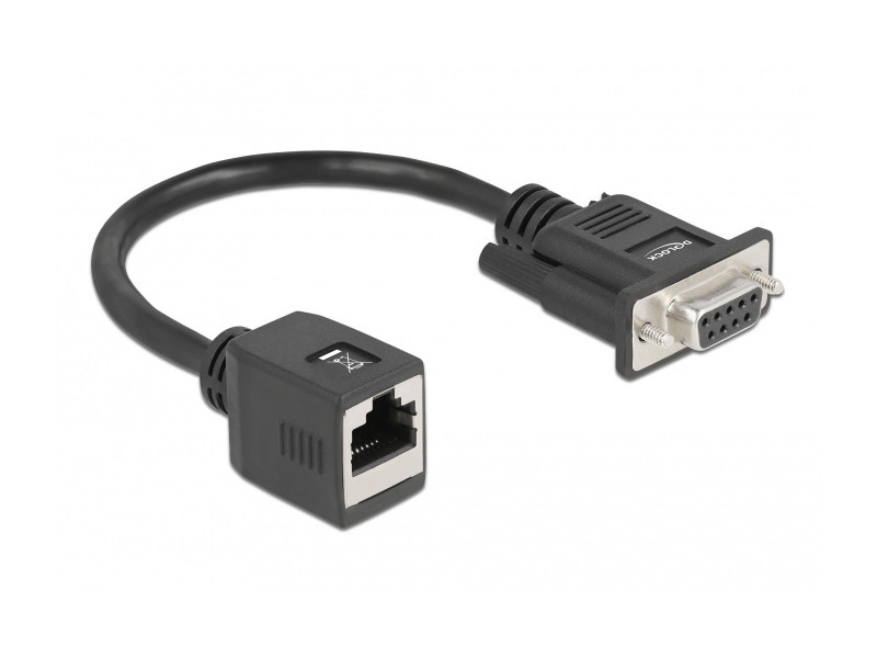 DELOCK αντάπτορας από serial DB9 RS-232 σε RJ45, μαύρος