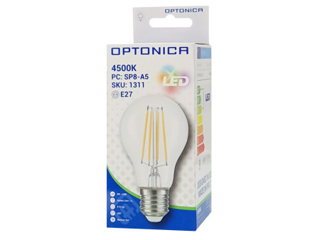 OPTONICA LED λάμπα A60 Filament 1311, 8W, 4500K, E27, 810lm