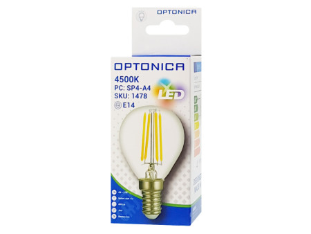 OPTONICA LED λάμπα G45 Filament 1478, 4W, 4500K, E14, 400lm