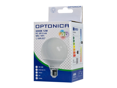 OPTONICA LED λάμπα G95 1841, 12W, 6000K, E27, 1200lm