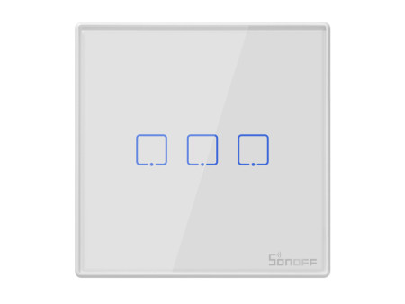 SONOFF smart διακόπτης T2EU3C-RF 433MHz, αφής, τριπλός, λευκός