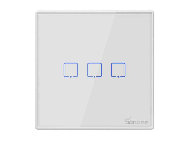 SONOFF smart διακόπτης T2EU3C-RF 433MHz, αφής, τριπλός, λευκός