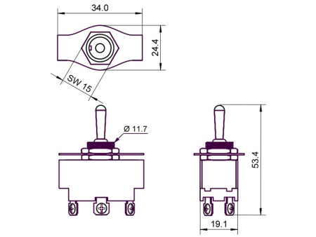 GOOBAY διακόπτης 10114, 6-pin, 2x ON-OFF-ON, 6A 250V