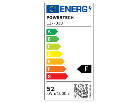 POWERTECH LED λάμπα E27-018, 4x αναδιπλούμενα πτερύγια, 52W, 4000K, E27