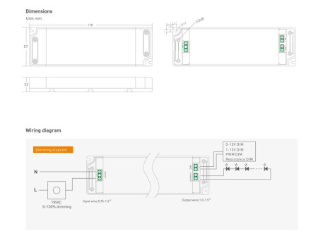 YSD τροφοδοτικό DC 60WUGP-12, 12VDC, 60W, 5A, IP20, dimmable