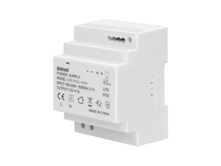 Τροφοδοτικό ράγας 12V DC 7A, 84W IP 20  Τάση εισόδου 100-230 V AC