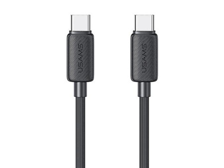 USAMS καλώδιο USB-C σε USB-C US-SJ691, 60W, 480Mbps, 1m, μαύρο