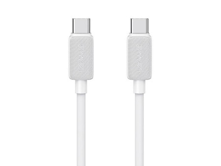 USAMS καλώδιο USB-C σε USB-C US-SJ691, 60W, 480Mbps, 1m, λευκό