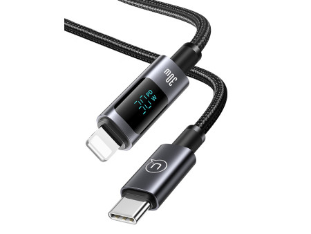 USAMS καλώδιο Lightning σε USB-C US-SJ672, 30W, 480Mbps, 1.2m, μαύρο