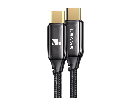 USAMS καλώδιο USB-C σε USB-C US-SJ580, 240W PD 3.1, 480Mbps, 1.2m, μαύρο