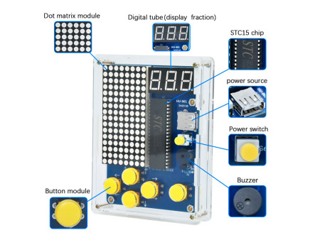 KEYESTUDIO 51 Microcontroller Game Boy 60720213 για Arduino, 4 παιχνίδια