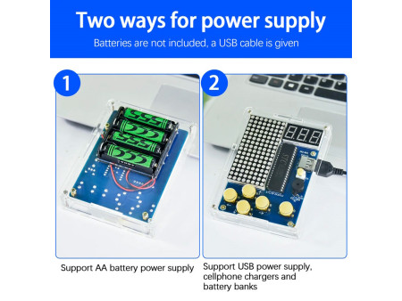 KEYESTUDIO 51 Microcontroller Game Boy 60720213 για Arduino, 4 παιχνίδια