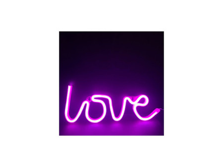 Aca LOVE, 118 NEON LED ΛΑΜΠΑΚΙΑ ΜΕ ΜΠΑΤΑΡΙΑ (3xAA)/USB, ΡΟΖ, IP20, 35.5x2x13cm - (X041187322)