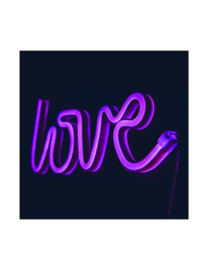Aca LOVE, 118 NEON LED ΛΑΜΠΑΚΙΑ ΜΕ ΜΠΑΤΑΡΙΑ (3xAA)/USB, ΡΟΖ, IP20, 35.5x2x13cm - (X041187322) 2