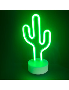 Aca ΚΑΚΤΟΣ, 45 NEON LED ΛΑΜΠΑΚΙΑ ΜΕ ΜΠΑΤΑΡΙΑ (3xAA)/USB, ΠΡΑΣΙΝΟ, IP20, 15x10x25.5cm - (X04455315)