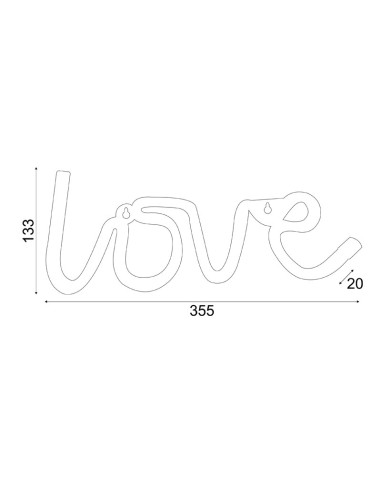 Aca LOVE, 118 NEON LED ΛΑΜΠΑΚΙΑ ΜΕ ΜΠΑΤΑΡΙΑ (3xAA)/USB, WW, IP20, 35.5x2x13cm - (X041181322)
