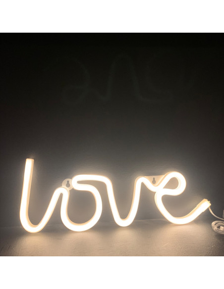 Aca LOVE, 118 NEON LED ΛΑΜΠΑΚΙΑ ΜΕ ΜΠΑΤΑΡΙΑ (3xAA)/USB, WW, IP20, 35.5x2x13cm - (X041181322)