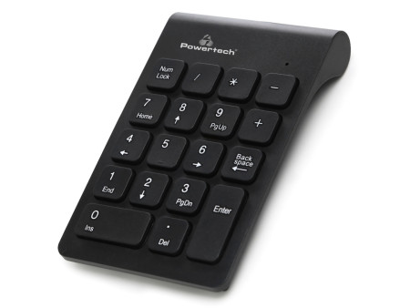 POWERTECH ασύρματο αριθμητικό πληκτρολόγιο PT-939, 2.4GHz, μαύρο