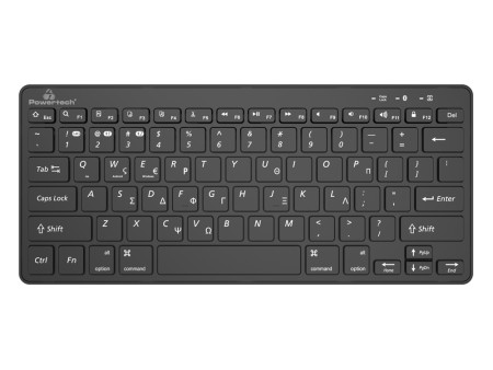 POWERTECH ασύρματο πληκτρολόγιο PT-1153, 2.4GHz & Bluetooth, μαύρο