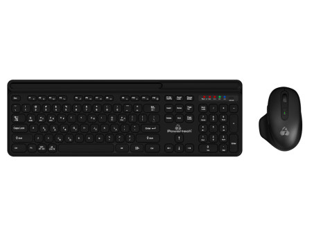 POWERTECH set ποντίκι & πληκτρολόγιο PT-1154, 2.4GHz & Bluetooth, μαύρο