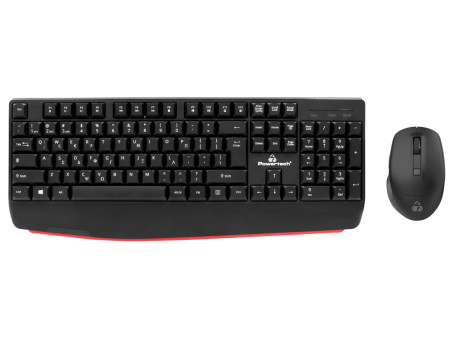 POWERTECH set ποντίκι & πληκτρολόγιο PT-1167, 2.4GHz & Bluetooth, μαύρο