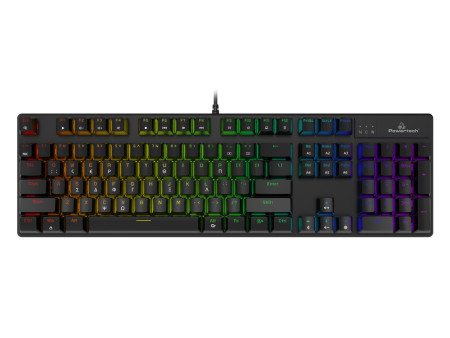 POWERTECH gaming μηχανικό πληκτρολόγιο PT-1254, ενσύρματο, RGB, μαύρο